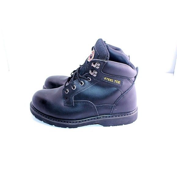 Brahma Mens Gus 2518950 Black Leather Steel Toe Wo - Picture 3 of 6